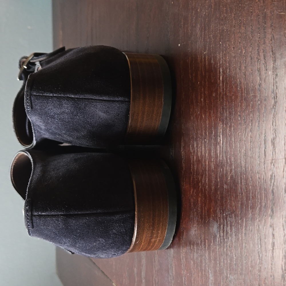Carlos Santos Blue Suede Single Buckle Loafers - Picture 3 of 7